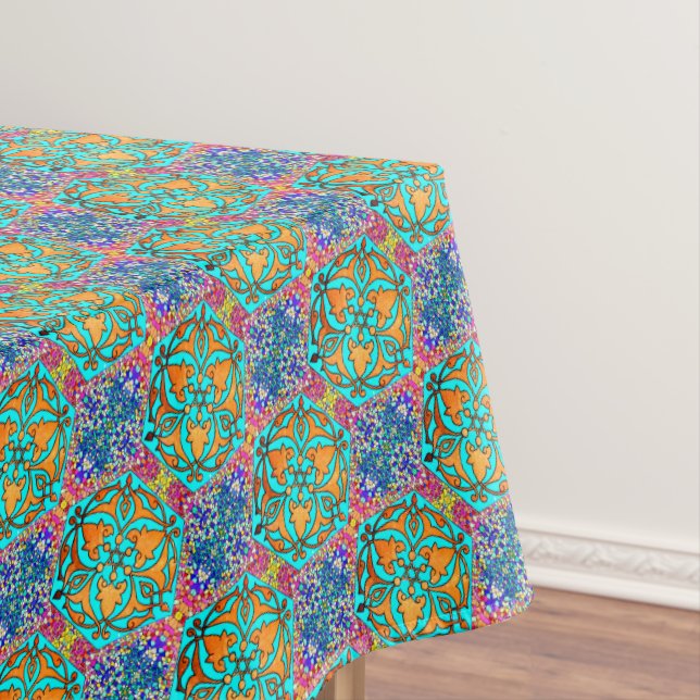 Nappe Étoile de David Turquoise fine (In Situ)