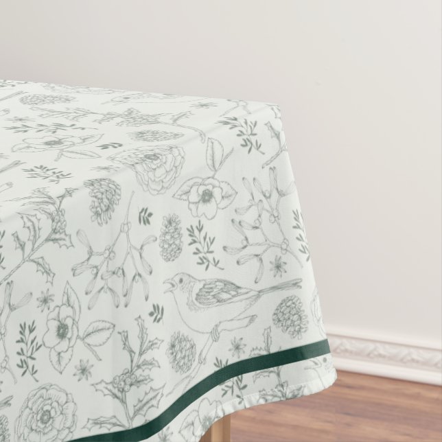 Nappe Eucalyptus Natural Christmas & Emerald Border Tabl (In Situ)
