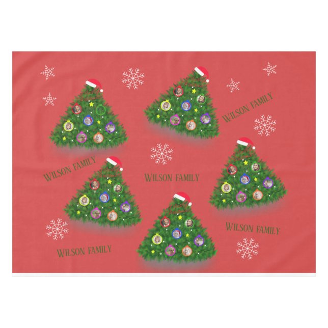 Nappe Famille dans l'arbre de Noël (Devant (Horizontal))