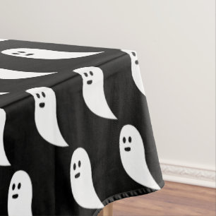 Nappe Fantôme Halloween noir blanc mignon motif