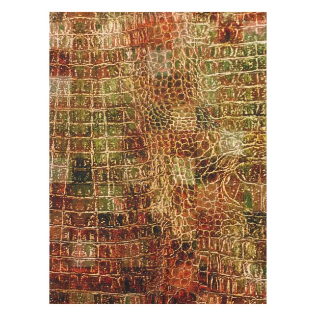 Nappe Faux Alligator Peau animale Cuir rouge Brown (Devant)