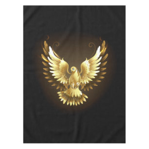 Nappe Faux Gold Foil Peace Dove en noir