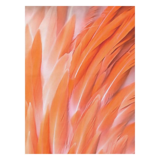 Nappe Fermer Corail et plumes de Flamant rose artistique (Devant)