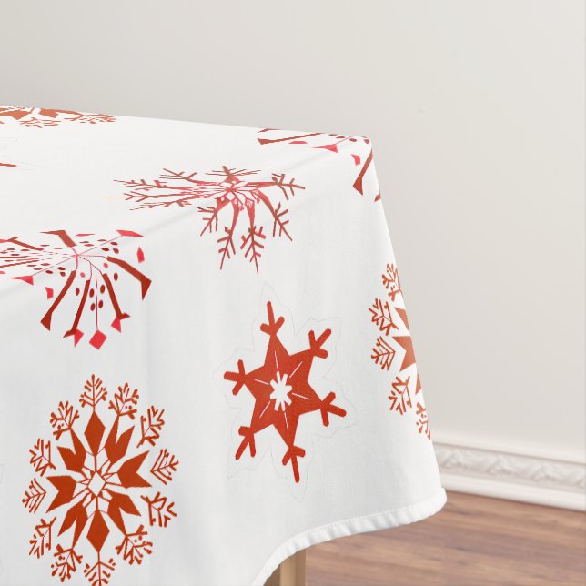 Nappe Festif Red Snowflake Motif Noël (In Situ)