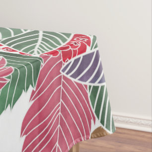 Nappe Festif Vacances Rouge Vert Rose Automne Holly Feui