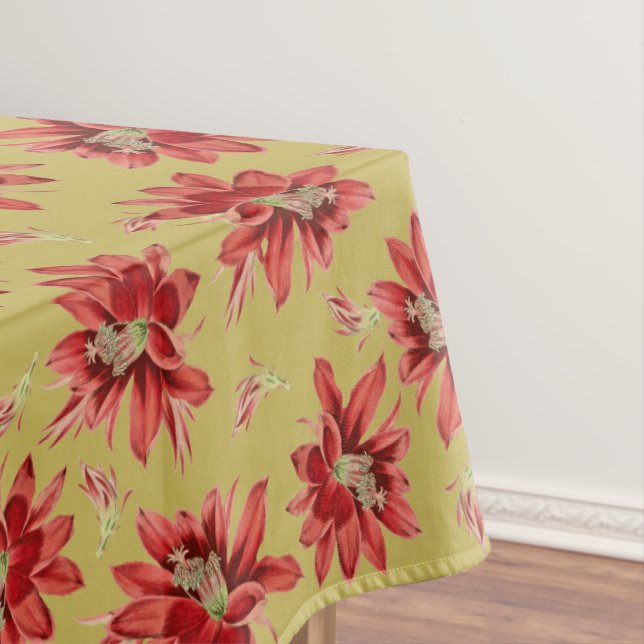 Nappe Festive Red Cactus Flows on Gold (In Situ)
