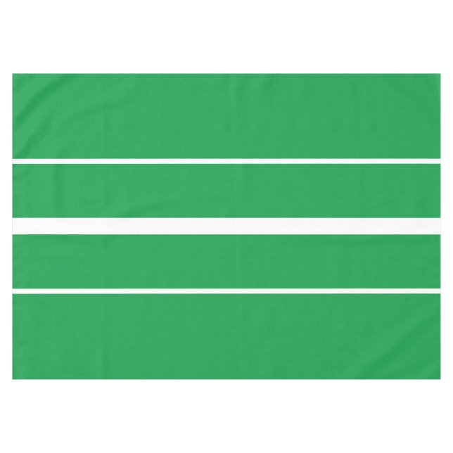 Nappe Fête sportive Kelly Green White Racing Stripes (Devant (Horizontal))