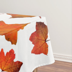 Nappe Feuilles d'automne Arbre à érable orange Fête blan