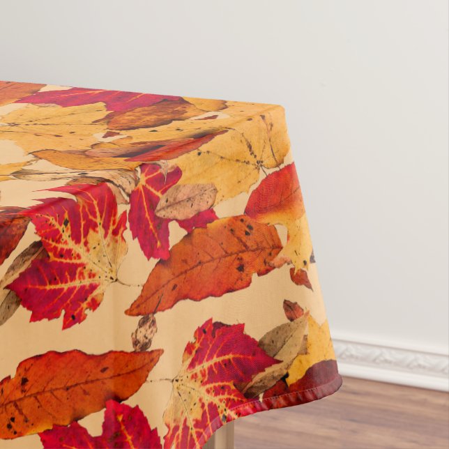Nappe Feuilles d'automne en rouge orange jaune Brown (In Situ)