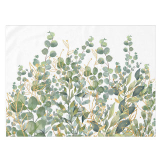 Nappe Feuilles D'Eucalyptus Botanique Or Et Vert