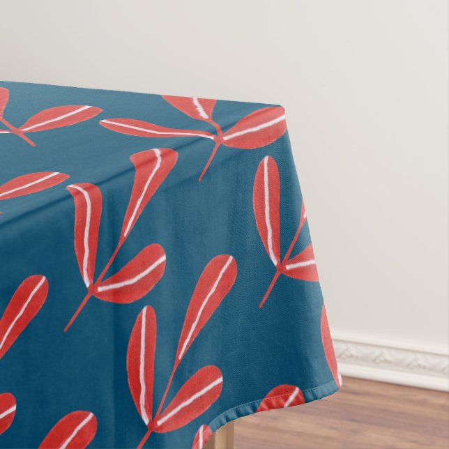 Nappe Feuilles rouges en bleu (In Situ)