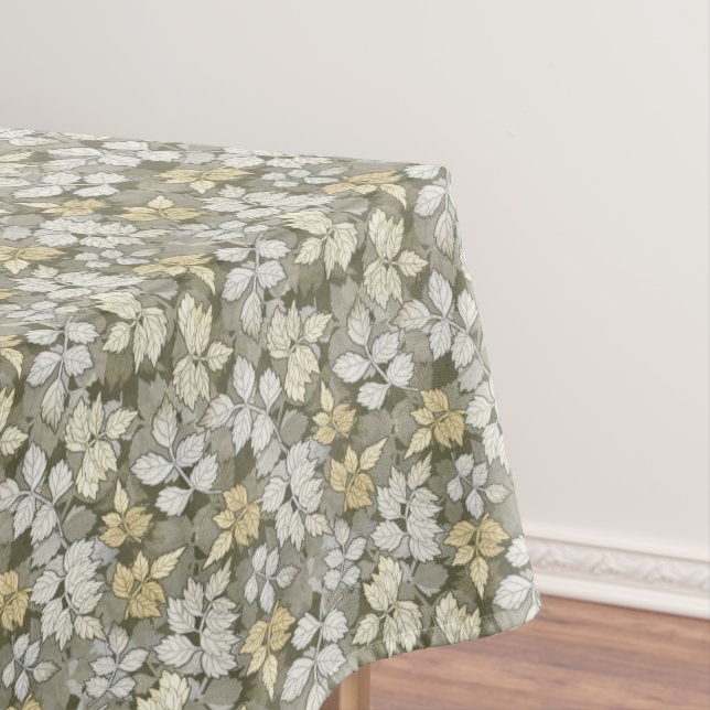 Nappe Feuilles Vertes Blanches & Grises (In Situ)