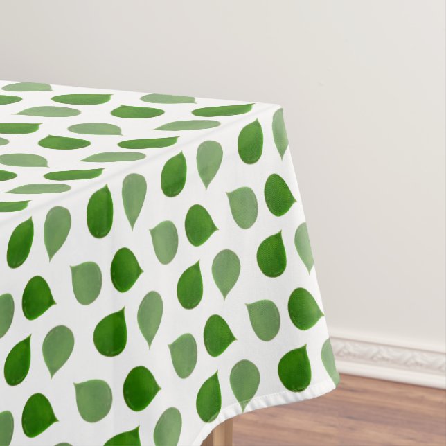 Nappe Feuilles verts de Jade Tree Tropical en blanc (In Situ)