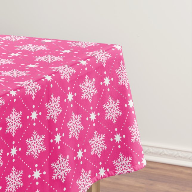 Nappe Fille Motif de Noël rose et blanc Snowflakes (In Situ)