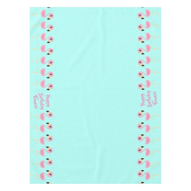 Nappe Flamant rose rose Tropical Mignonne Premier Annive (Devant)