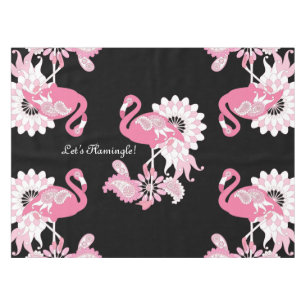 Nappe Flamingo Rose Noir Moderne Fantaisiste