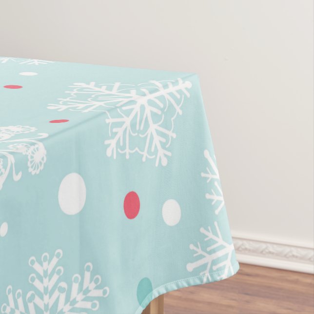 Nappe Flammes de neige de Noël Bleu hiver (In Situ)