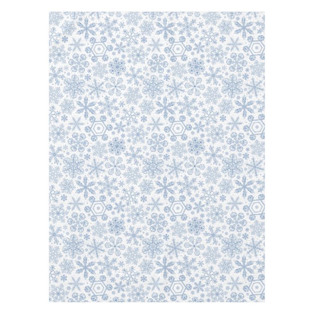 Nappe Fléchettes de neige grises sur blanc (Devant)
