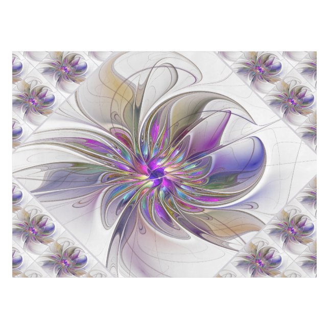 Nappe Fleur d'art Abstrait, énergique et coloré (Devant (Horizontal))