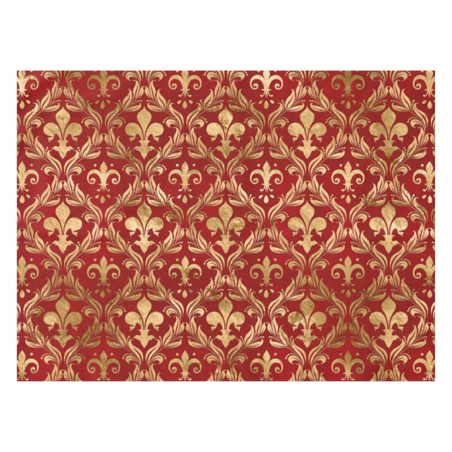 Nappe Fleur de lis motif luxe rouge (Devant (Horizontal))