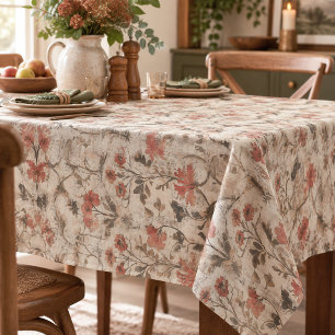 Nappe Fleur de style aquarelle rouille vintage William M