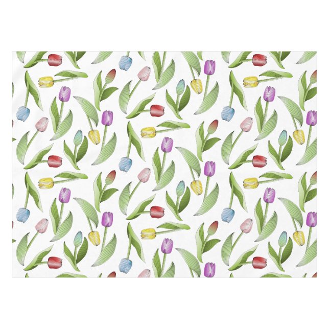 Nappe Fleur de tulipe colorée moderne (Devant (Horizontal))