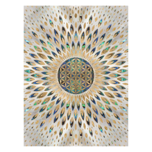 Nappe Fleur de vie - Abalone Shell et Pearl (Devant)