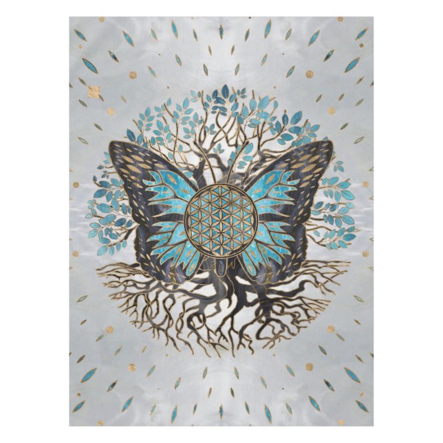 Nappe Fleur de vie - Arbre de vie - Papillon (Devant)