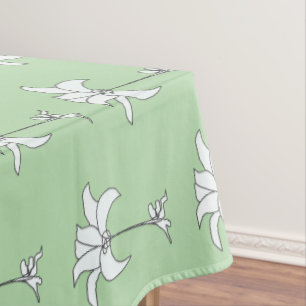 Nappe Fleur Lt Vert Blanc