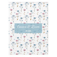 Fleur personnalisée minimale bleue et rose vintage