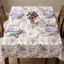 Nappe Fleur sauvage aquarelle rose et blanc