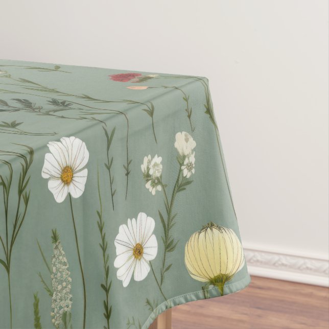Nappe Fleur sauvage Dusty Sage Floral Vert (In Situ)
