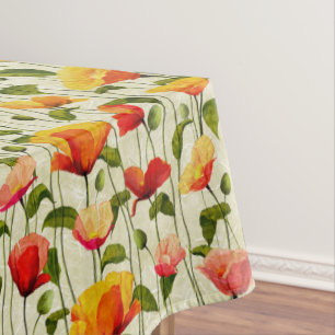 Nappe Fleur Vintage de pavot jaune et orange