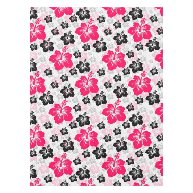 Nappe Fleurs Abstraites Rouge Noir Blanc (Devant)