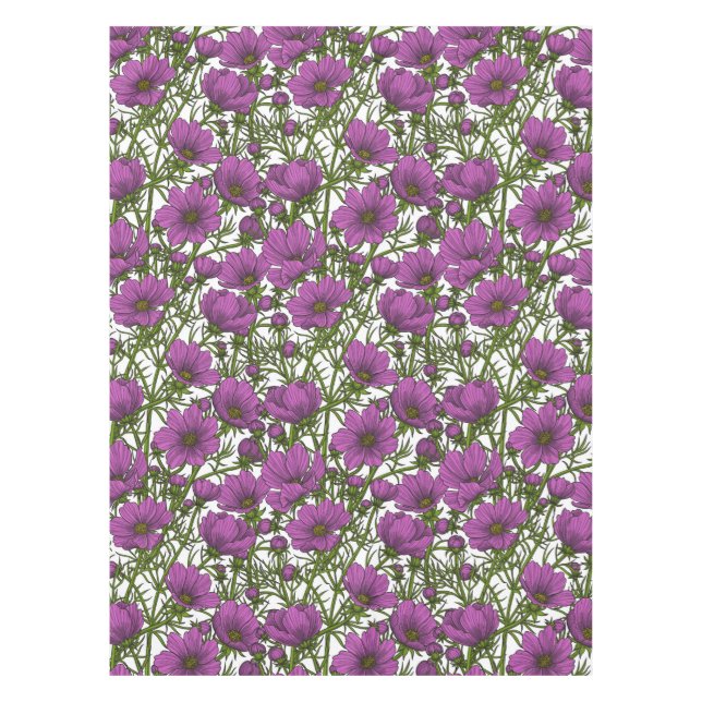 Nappe Fleurs de cosmos violet (Devant)