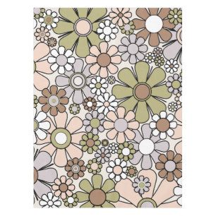 Nappe Fleurs de Jardin Rétro 60s les années 70 Printemps