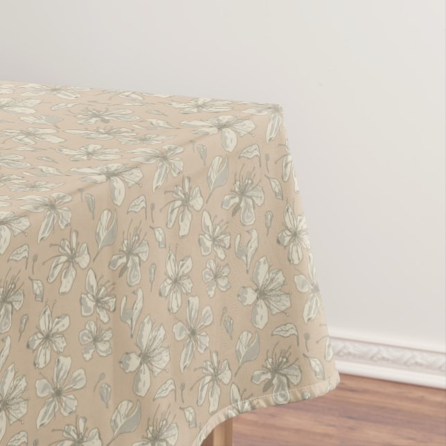 Nappe Fleurs de Jeu sur beige clair - motif sans couture (In Situ)