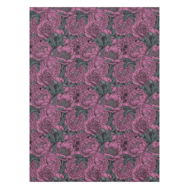 Nappe Fleurs de pivoines violettes (Devant)