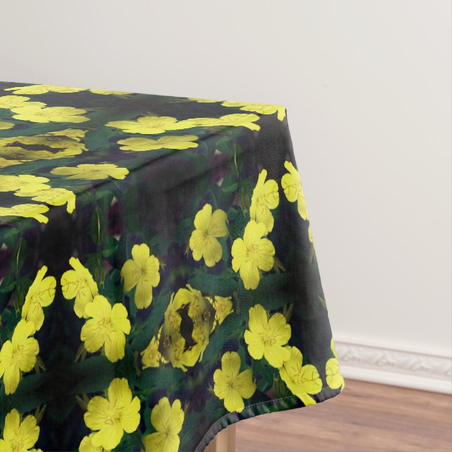 Nappe Fleurs de Primrose Jaune Abstraites (In Situ)