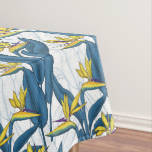 Nappe Fleurs d'oiseau de paradis sur fond blanc