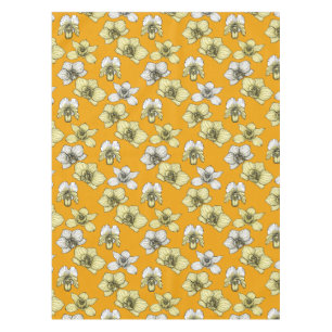 Nappe Fleurs d'orchidées jaune et blanc