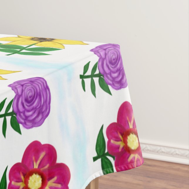 Nappe Fleurs Jaune Violet Rose (In Situ)