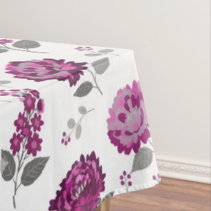 Nappe Fleurs mauve foncé salle de bain décorative modern