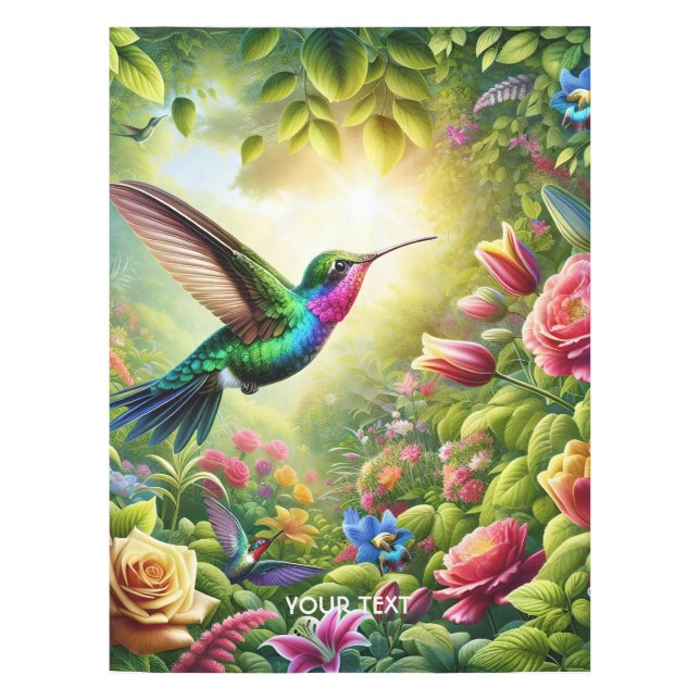 Nappe Fleurs mignonnes Imaginaires Arc-en-ciel Colibri (Devant)