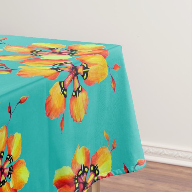 Nappe Fleurs orange élégantes - Aqua (In Situ)