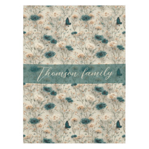 Nappe Fleurs sauvages printanières vintage & papillon po