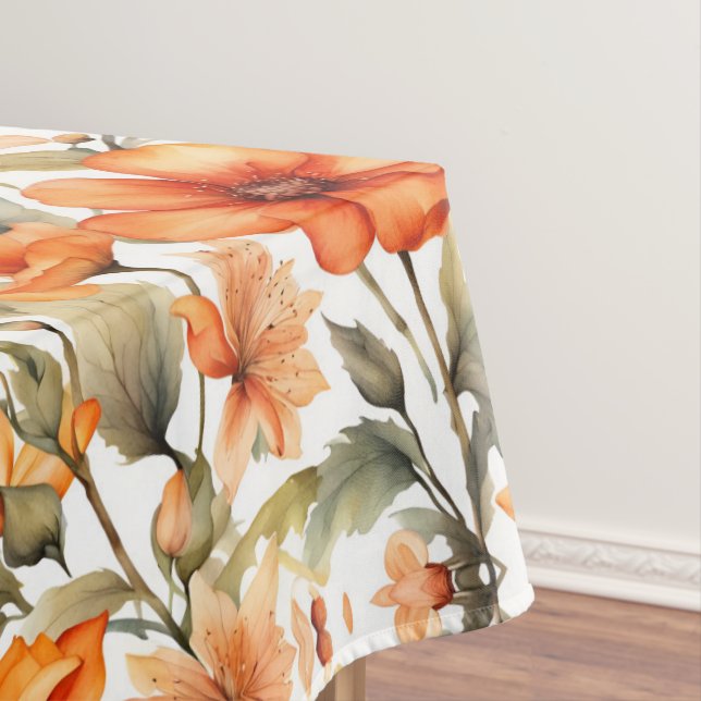 Nappe Fleurs sauvages rouges Aquarelle Art (In Situ)