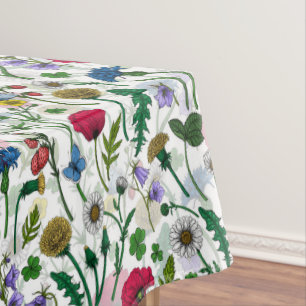 Nappe Fleurs sauvages sur blanc cassé