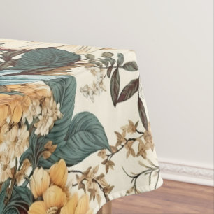 Nappe Fleurs vintages de Rose, tulipe, lys et marguerite