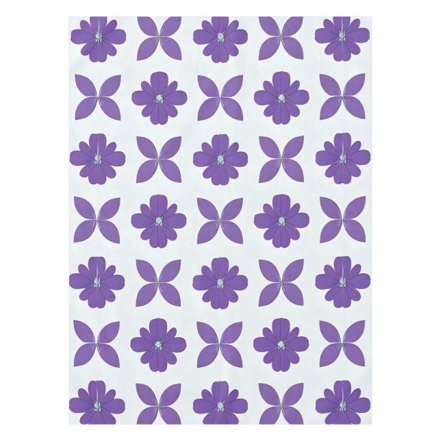 Nappe Fleurs violettes sur fond clair (Devant)
